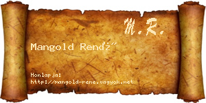 Mangold René névjegykártya